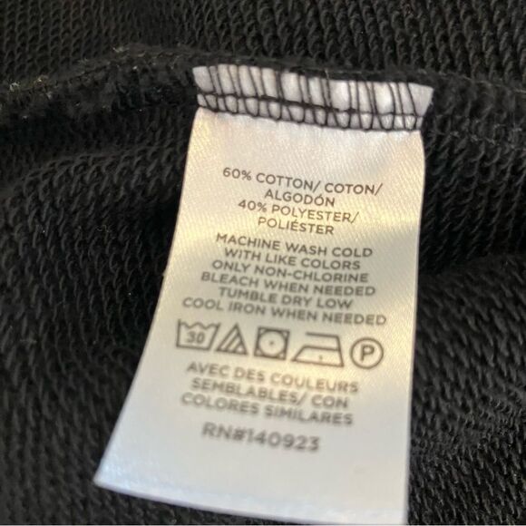 LOFT Black Ruffled Collar with Buttons Sweatshirt Top Size Large - Picture 8 of 9